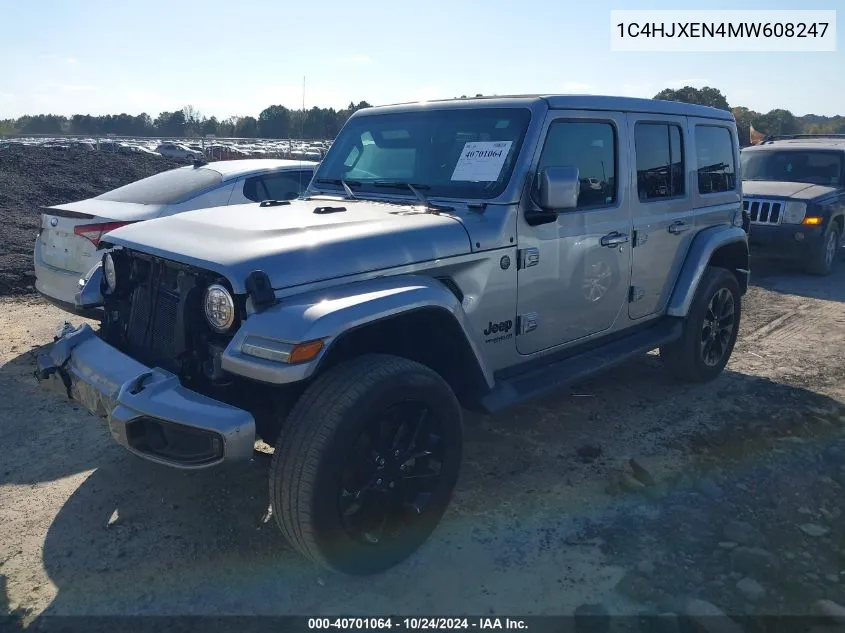 2021 Jeep Wrangler Unlimited High Altitude 4X4 VIN: 1C4HJXEN4MW608247 Lot: 40701064