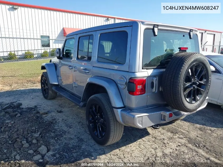 2021 Jeep Wrangler Unlimited High Altitude 4X4 VIN: 1C4HJXEN4MW608247 Lot: 40701064