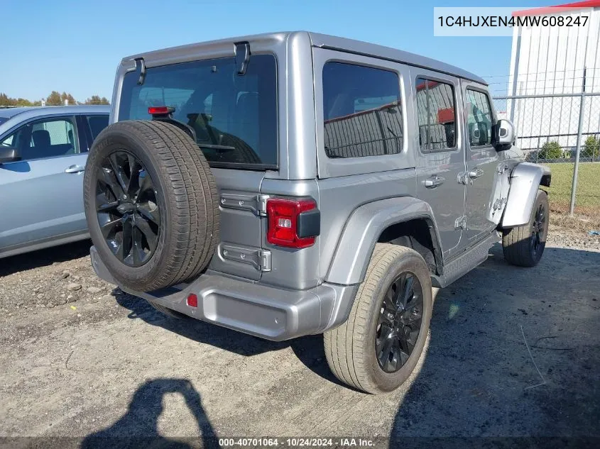 2021 Jeep Wrangler Unlimited High Altitude 4X4 VIN: 1C4HJXEN4MW608247 Lot: 40701064