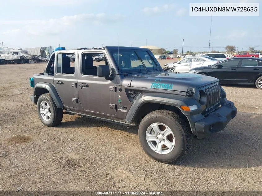 2021 Jeep Wrangler Unlimited Sport S 4X4 VIN: 1C4HJXDN8MW728635 Lot: 40711177