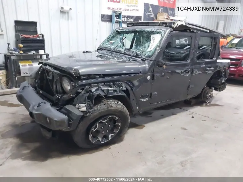 2021 Jeep Wrangler Unlimited Sport S 4X4 VIN: 1C4HJXDN6MW724339 Lot: 40772502