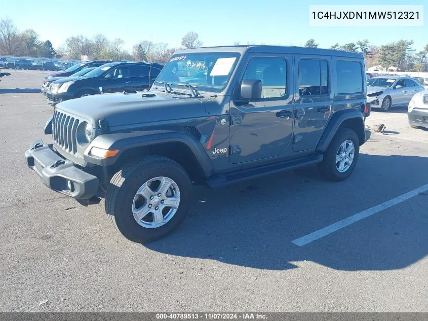 2021 Jeep Wrangler Unlimited Sport S 4X4 VIN: 1C4HJXDN1MW512321 Lot: 40789513