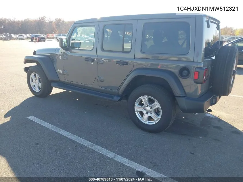 2021 Jeep Wrangler Unlimited Sport S 4X4 VIN: 1C4HJXDN1MW512321 Lot: 40789513