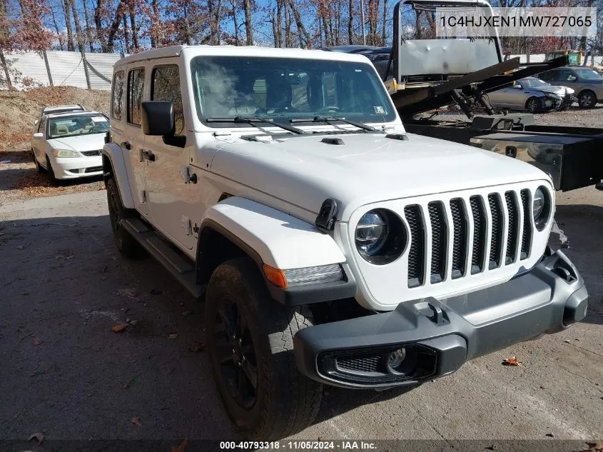 2021 Jeep Wrangler Unlimited Sahara Altitude 4X4 VIN: 1C4HJXEN1MW727065 Lot: 40793318