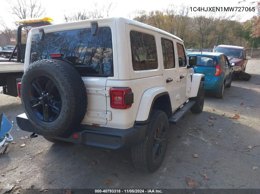 2021 Jeep Wrangler Unlimited Sahara Altitude 4X4 VIN: 1C4HJXEN1MW727065 Lot: 40793318