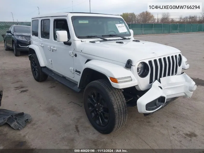 2021 Jeep Wrangler Unlimited High Altitude 4X4 VIN: 1C4HJXEG0MW766294 Lot: 40820198