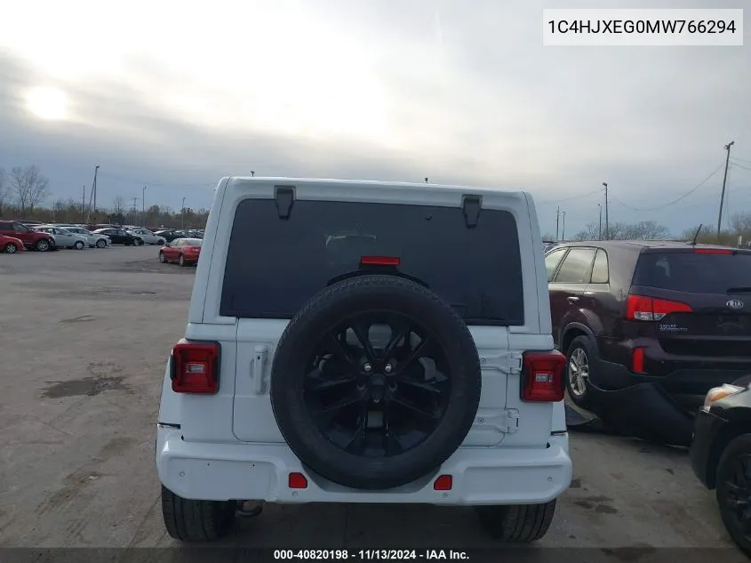 2021 Jeep Wrangler Unlimited High Altitude 4X4 VIN: 1C4HJXEG0MW766294 Lot: 40820198