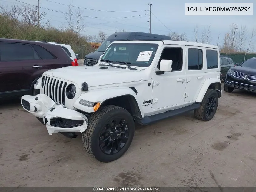 2021 Jeep Wrangler Unlimited High Altitude 4X4 VIN: 1C4HJXEG0MW766294 Lot: 40820198