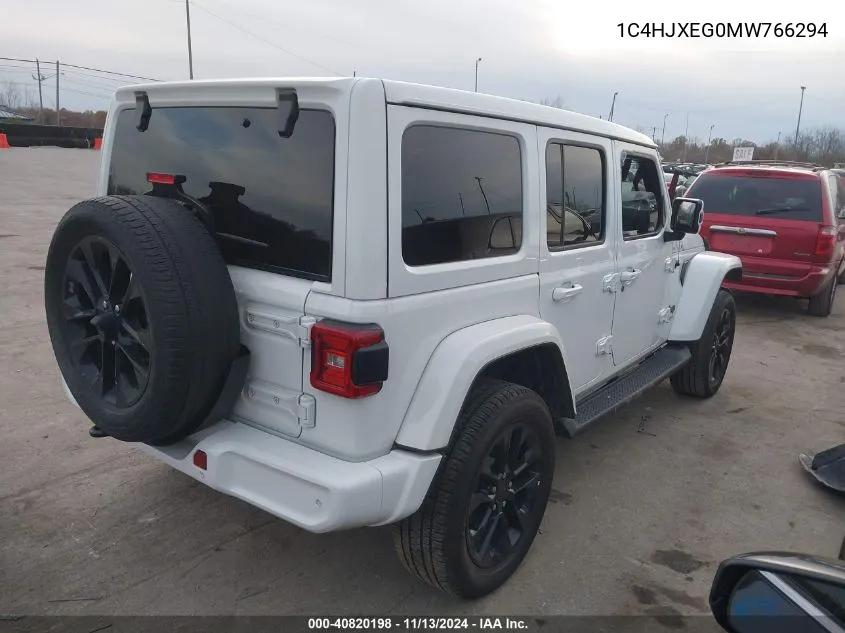 2021 Jeep Wrangler Unlimited High Altitude 4X4 VIN: 1C4HJXEG0MW766294 Lot: 40820198