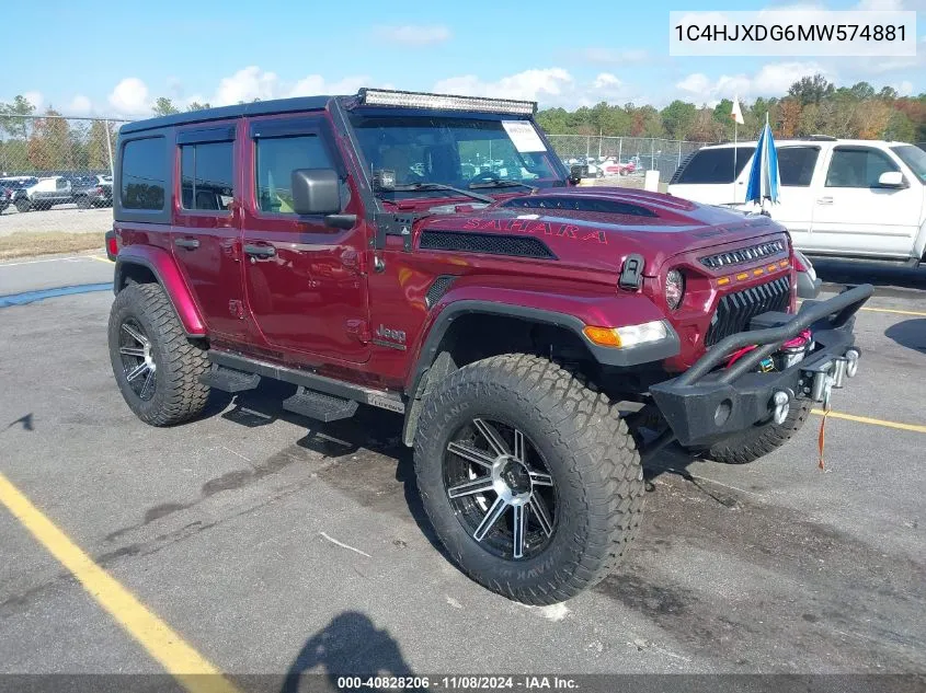 2021 Jeep Wrangler Unlimited 80Th Anniversary 4X4 VIN: 1C4HJXDG6MW574881 Lot: 40828206