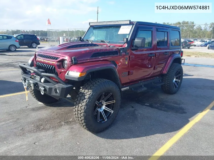 2021 Jeep Wrangler Unlimited 80Th Anniversary 4X4 VIN: 1C4HJXDG6MW574881 Lot: 40828206