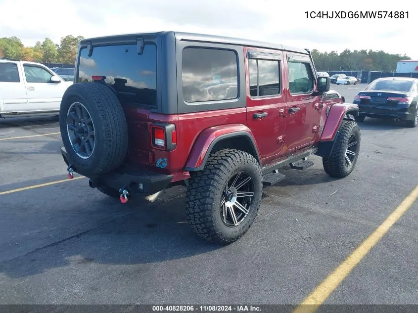 2021 Jeep Wrangler Unlimited 80Th Anniversary 4X4 VIN: 1C4HJXDG6MW574881 Lot: 40828206