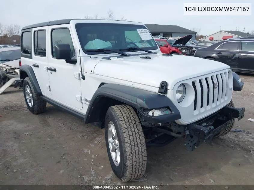 2021 Jeep Wrangler Unlimited Islander 4X4 VIN: 1C4HJXDGXMW647167 Lot: 40845282