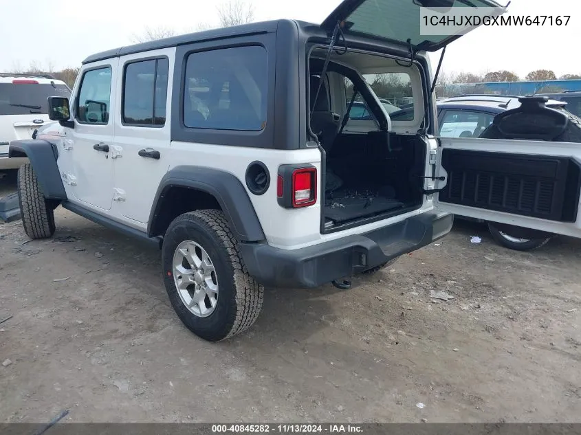 2021 Jeep Wrangler Unlimited Islander 4X4 VIN: 1C4HJXDGXMW647167 Lot: 40845282