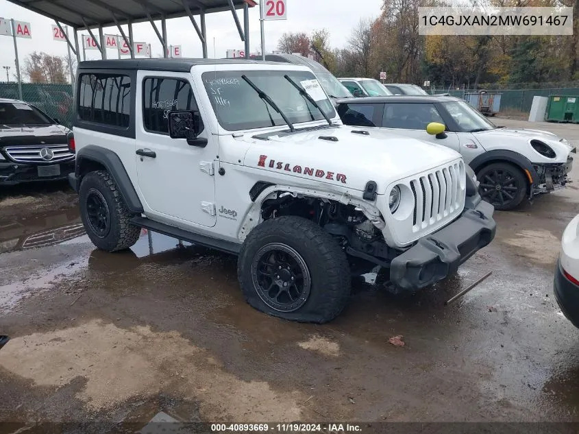 2021 Jeep Wrangler Islander 4X4 VIN: 1C4GJXAN2MW691467 Lot: 40893669