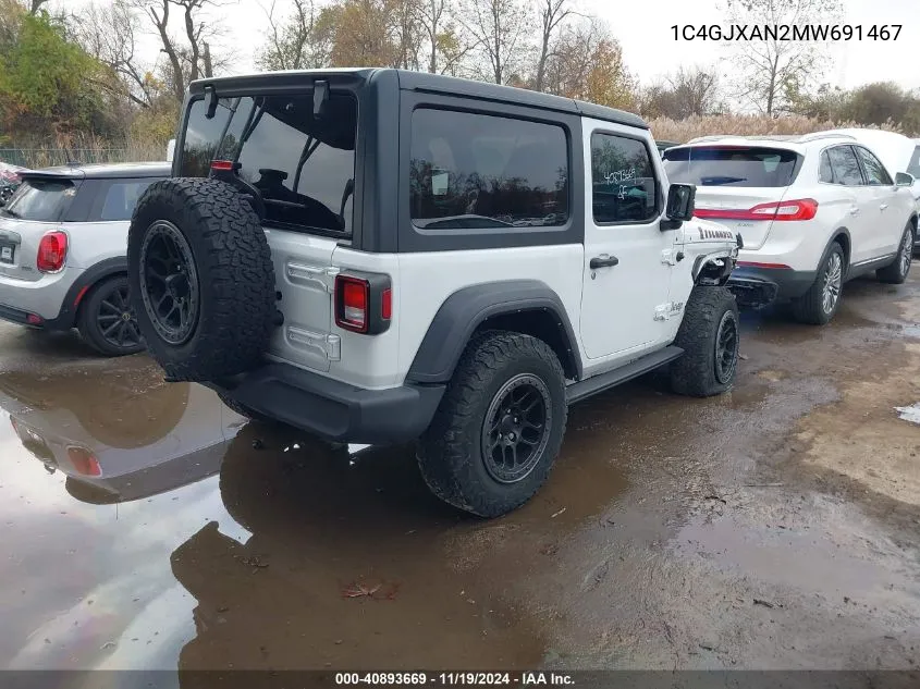 2021 Jeep Wrangler Islander 4X4 VIN: 1C4GJXAN2MW691467 Lot: 40893669