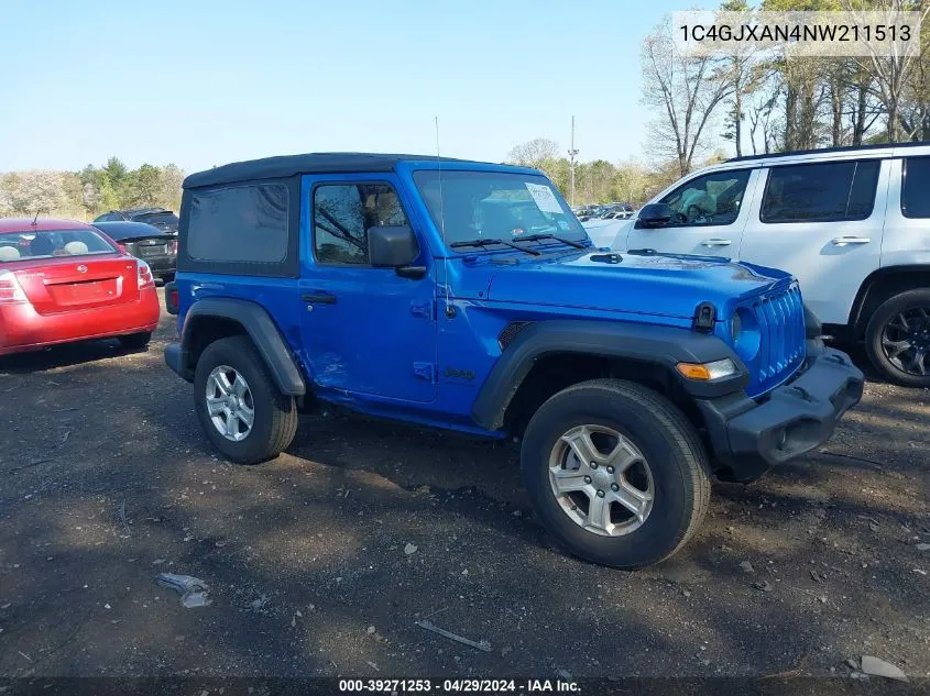 2022 Jeep Wrangler Sport S 4X4 VIN: 1C4GJXAN4NW211513 Lot: 39271253