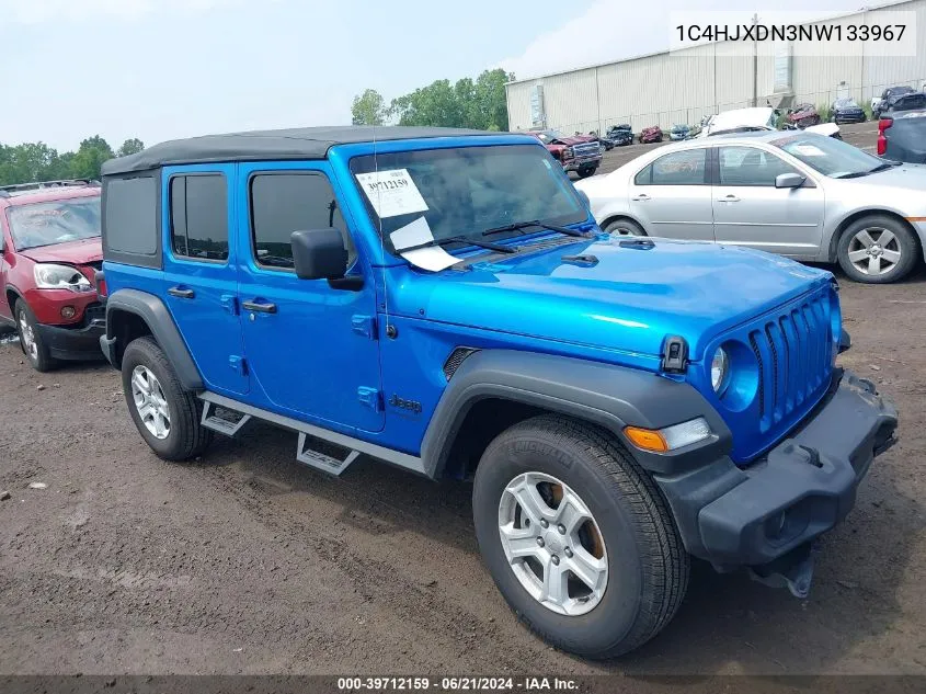 2022 Jeep Wrangler Unlimited Sport S 4X4 VIN: 1C4HJXDN3NW133967 Lot: 39712159