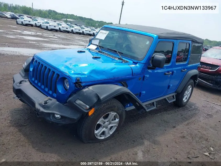 2022 Jeep Wrangler Unlimited Sport S 4X4 VIN: 1C4HJXDN3NW133967 Lot: 39712159