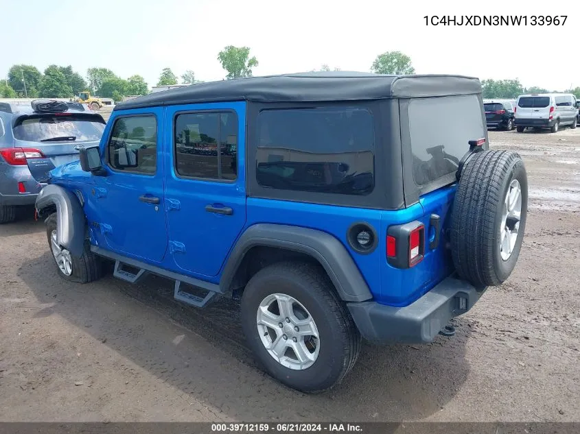 2022 Jeep Wrangler Unlimited Sport S 4X4 VIN: 1C4HJXDN3NW133967 Lot: 39712159