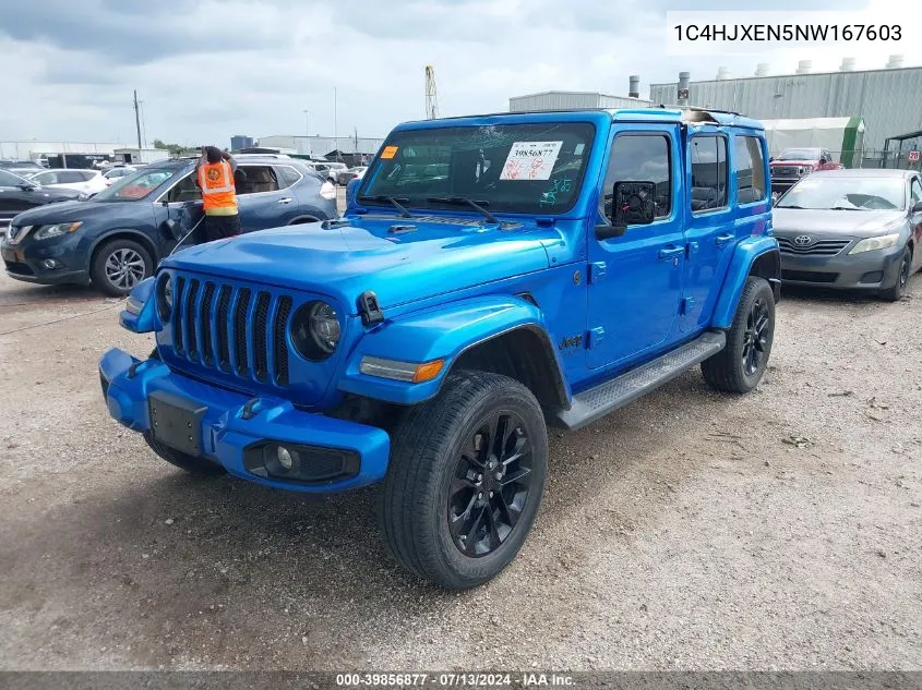 1C4HJXEN5NW167603 2022 Jeep Wrangler Unlimited High Altitude 4X4