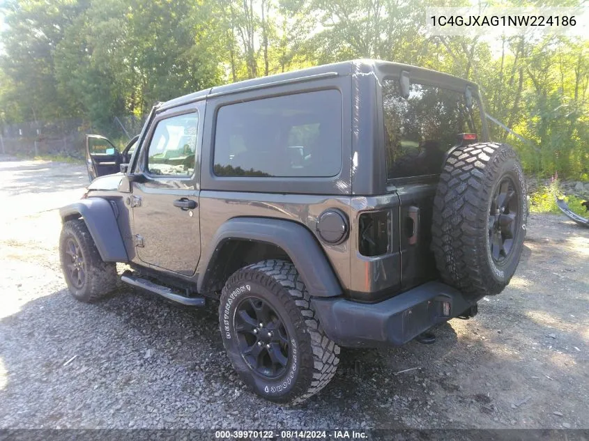 1C4GJXAG1NW224186 2022 Jeep Wrangler Willys 4X4