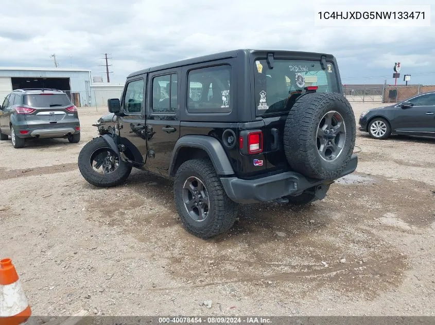 2022 Jeep Wrangler Unlimited Sport 4X4 VIN: 1C4HJXDG5NW133471 Lot: 40078454