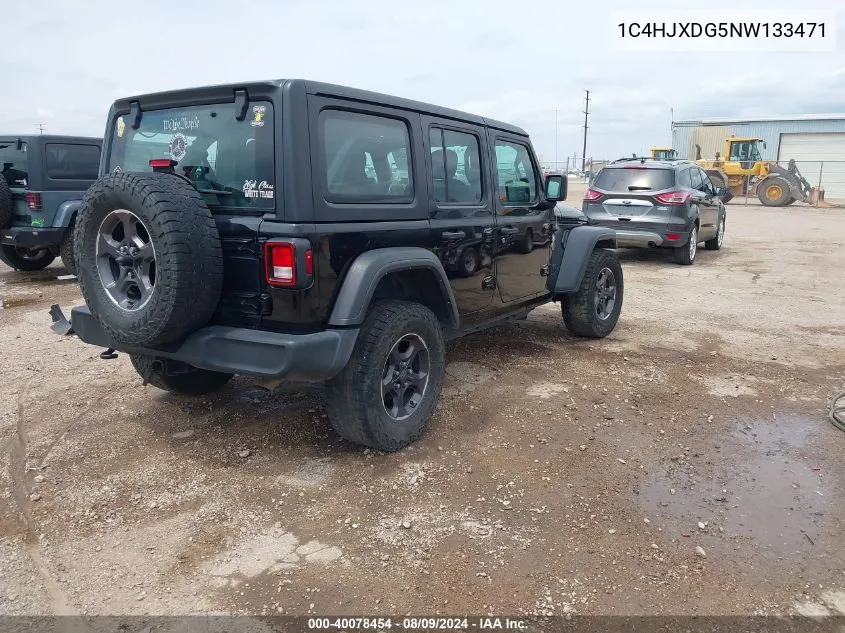 2022 Jeep Wrangler Unlimited Sport 4X4 VIN: 1C4HJXDG5NW133471 Lot: 40078454