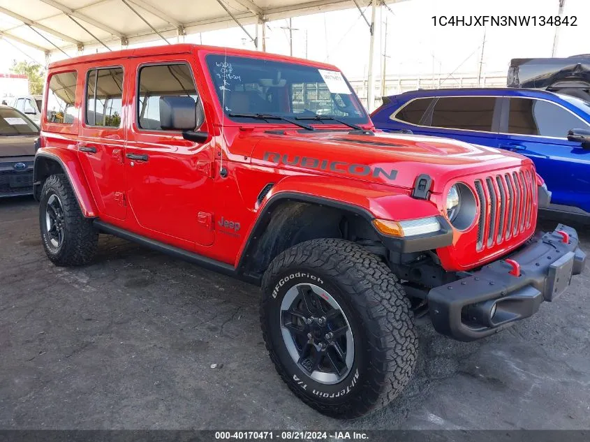 2022 Jeep Wrangler Unlimited Rubicon 4X4 VIN: 1C4HJXFN3NW134842 Lot: 40170471