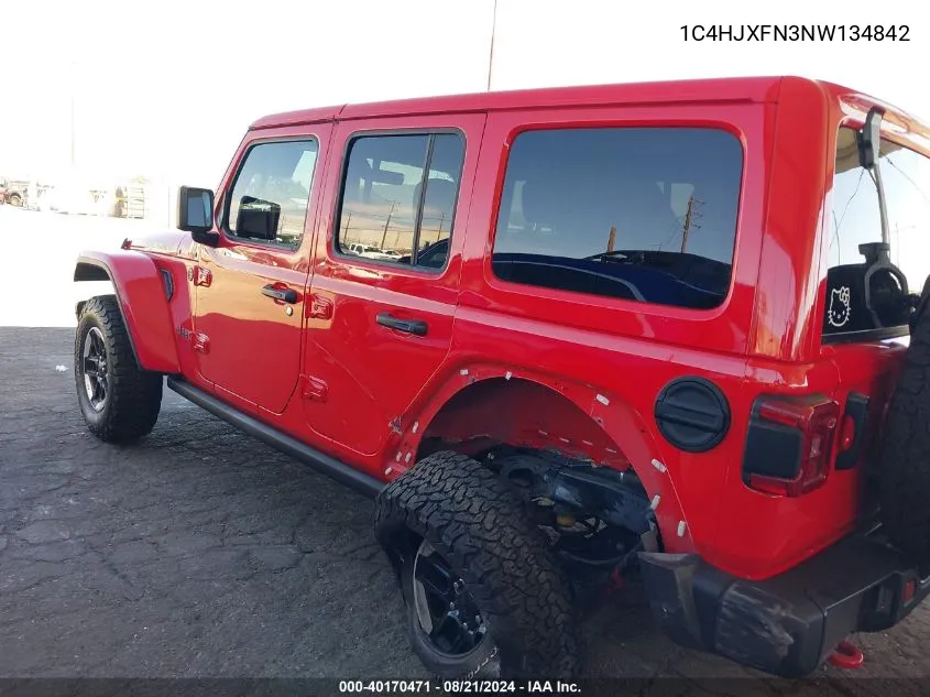 2022 Jeep Wrangler Unlimited Rubicon 4X4 VIN: 1C4HJXFN3NW134842 Lot: 40170471