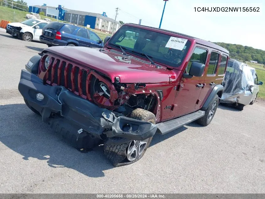 2022 Jeep Wrangler Unlimited Sport S 4X4 VIN: 1C4HJXDG2NW156562 Lot: 40205658