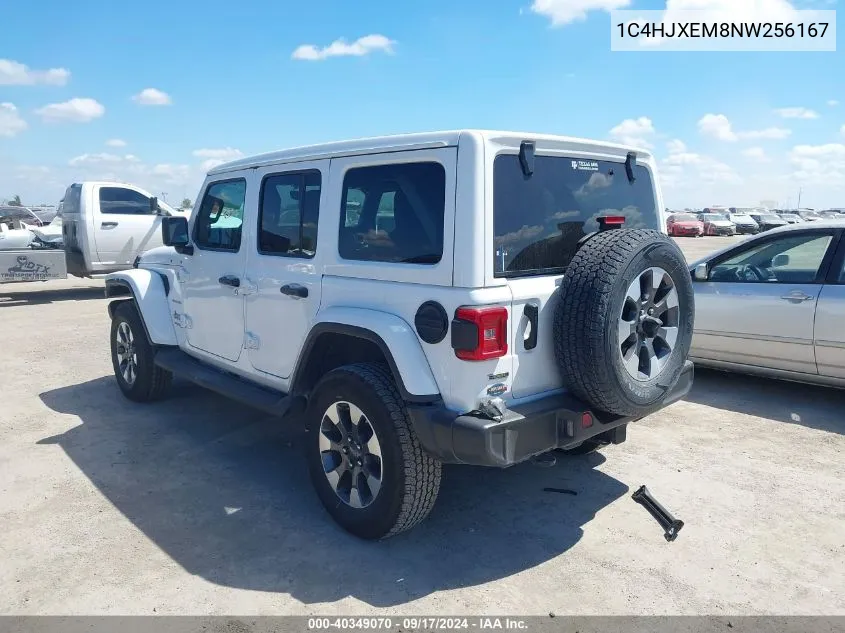 2022 Jeep Wrangler Unlimited Sahara 4X4 VIN: 1C4HJXEM8NW256167 Lot: 40349070