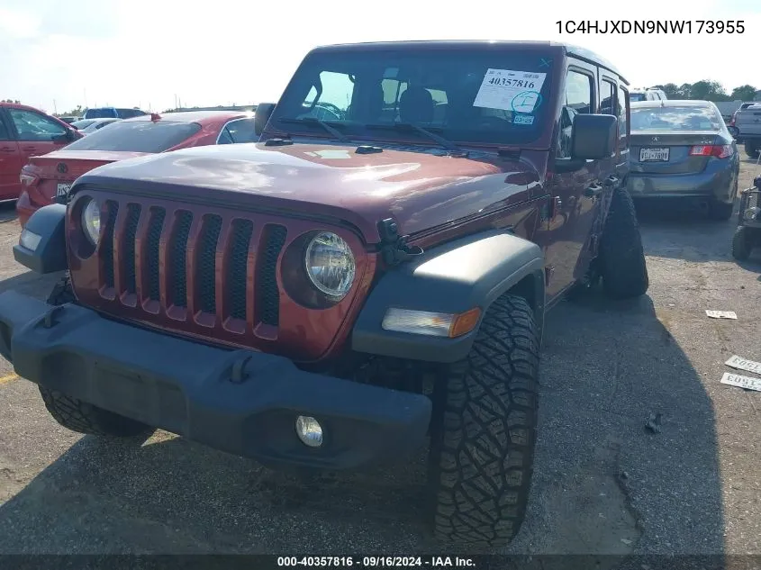 2022 Jeep Wrangler Unlimited Sport S 4X4 VIN: 1C4HJXDN9NW173955 Lot: 40357816