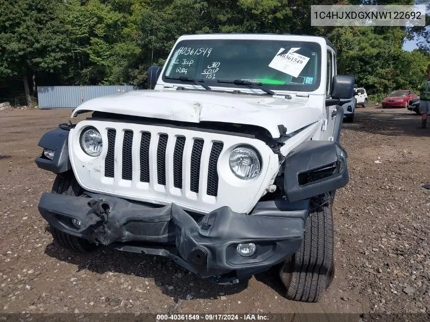 2022 Jeep Wrangler Unlimited Sport S 4X4 VIN: 1C4HJXDGXNW122692 Lot: 40361549