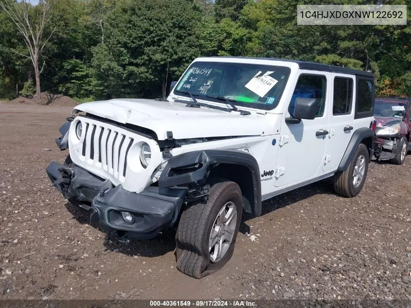 2022 Jeep Wrangler Unlimited Sport S 4X4 VIN: 1C4HJXDGXNW122692 Lot: 40361549