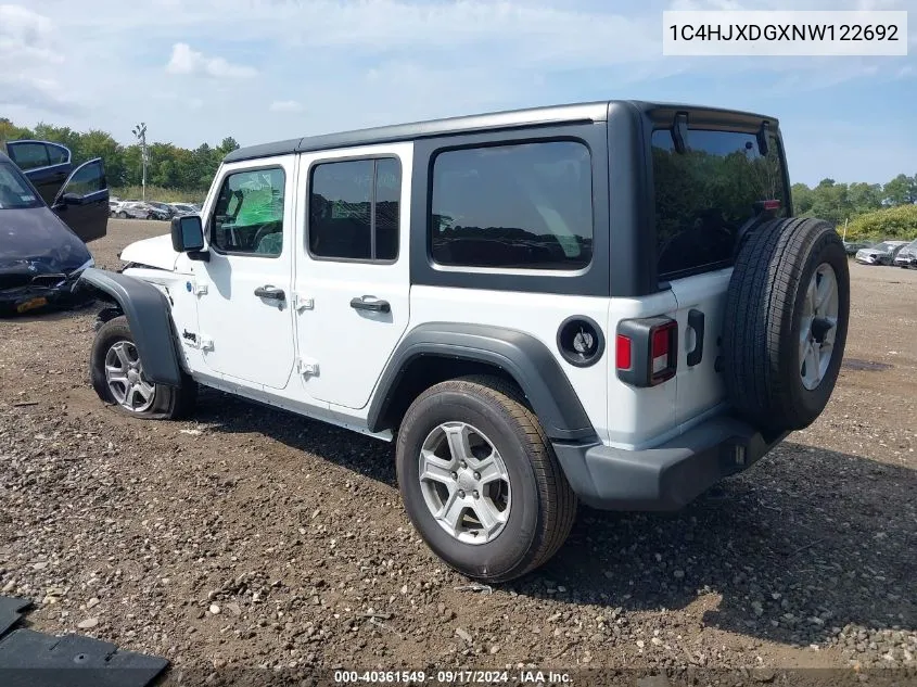 2022 Jeep Wrangler Unlimited Sport S 4X4 VIN: 1C4HJXDGXNW122692 Lot: 40361549