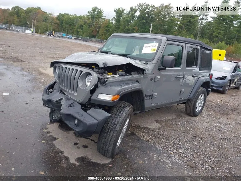 2022 Jeep Wrangler Unlimited Sport S 4X4 VIN: 1C4HJXDN1NW154638 Lot: 40384968