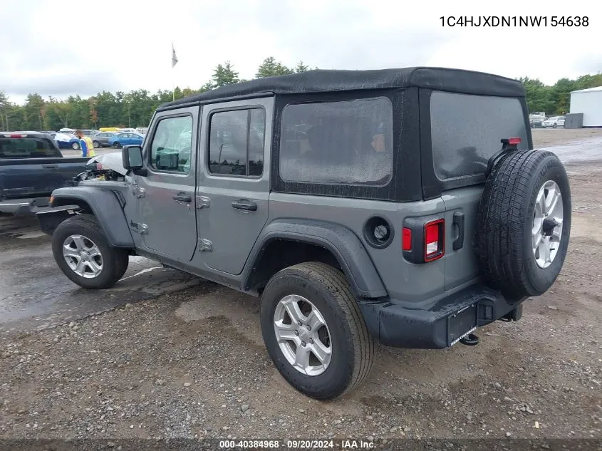 2022 Jeep Wrangler Unlimited Sport S 4X4 VIN: 1C4HJXDN1NW154638 Lot: 40384968