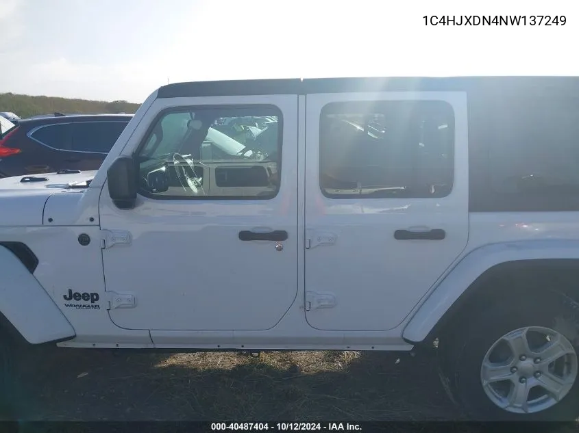 2022 Jeep Wrangler Unlimited Sport S 4X4 VIN: 1C4HJXDN4NW137249 Lot: 40487404