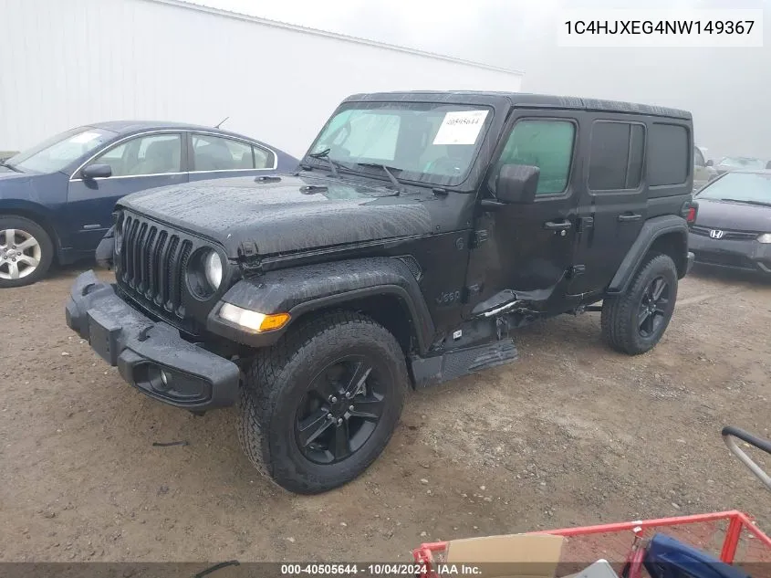 1C4HJXEG4NW149367 2022 Jeep Wrangler Unlimited Sahara Altitude