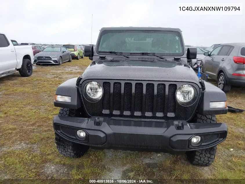 2022 Jeep Wrangler Willys Sport 4X4 VIN: 1C4GJXANXNW109794 Lot: 40513835