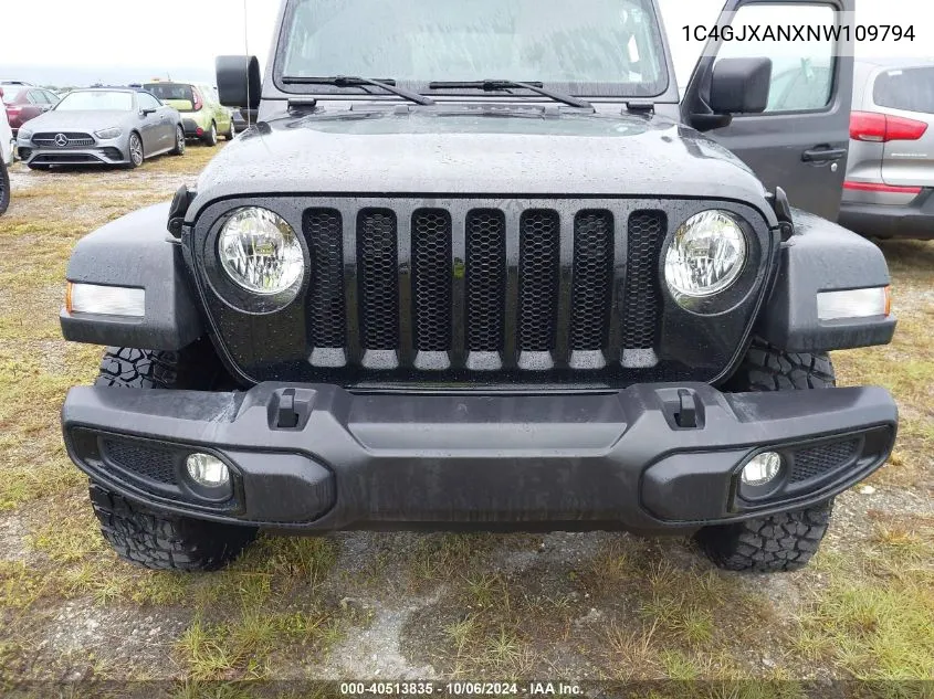 2022 Jeep Wrangler Willys Sport 4X4 VIN: 1C4GJXANXNW109794 Lot: 40513835