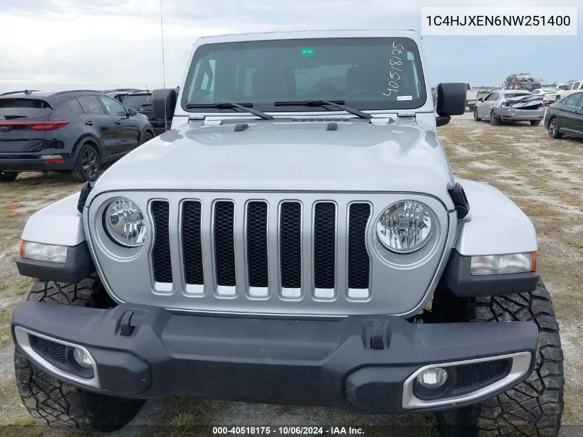 2022 Jeep Wrangler Unlimited Sahara 4X4 VIN: 1C4HJXEN6NW251400 Lot: 40518175