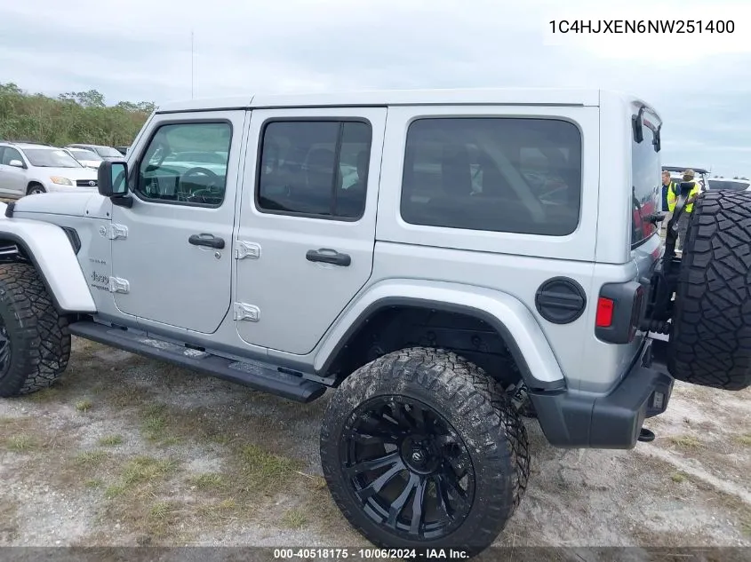 2022 Jeep Wrangler Unlimited Sahara 4X4 VIN: 1C4HJXEN6NW251400 Lot: 40518175