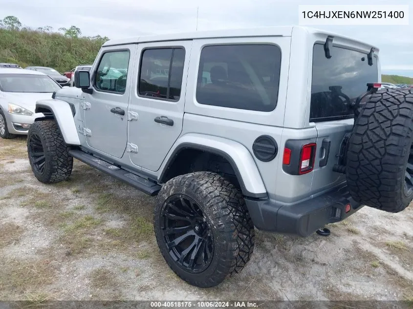 2022 Jeep Wrangler Unlimited Sahara 4X4 VIN: 1C4HJXEN6NW251400 Lot: 40518175