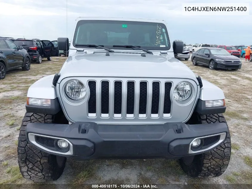 2022 Jeep Wrangler Unlimited Sahara 4X4 VIN: 1C4HJXEN6NW251400 Lot: 40518175