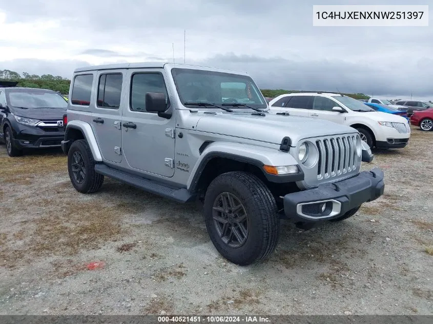 2022 Jeep Wrangler Unlimited Sahara VIN: 1C4HJXENXNW251397 Lot: 40521451