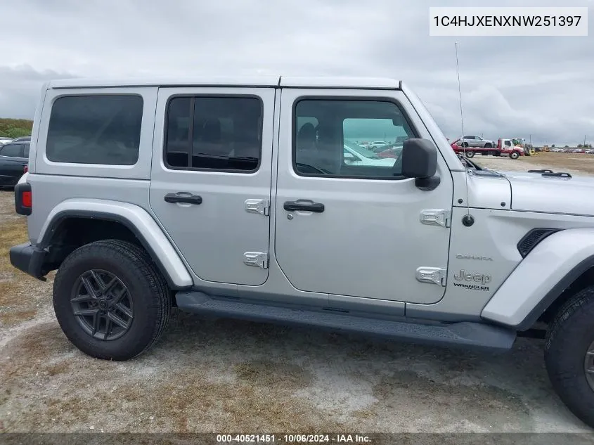 2022 Jeep Wrangler Unlimited Sahara VIN: 1C4HJXENXNW251397 Lot: 40521451