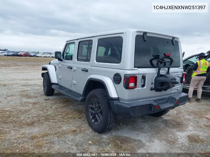 2022 Jeep Wrangler Unlimited Sahara VIN: 1C4HJXENXNW251397 Lot: 40521451