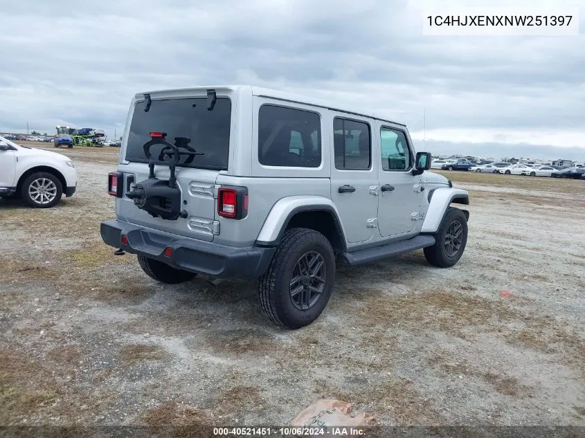 2022 Jeep Wrangler Unlimited Sahara VIN: 1C4HJXENXNW251397 Lot: 40521451